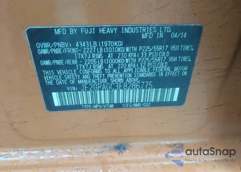 2014 Subaru Xv Crosstrek 2.0I Limited from USA, damaged, VIN JF2GPAGC3E8286775